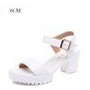 Small Size 32-43 Summer Block High Heels Wedding Shoes Bride Platform Sandals  Women's Thick Bottom Sandals for Office Model