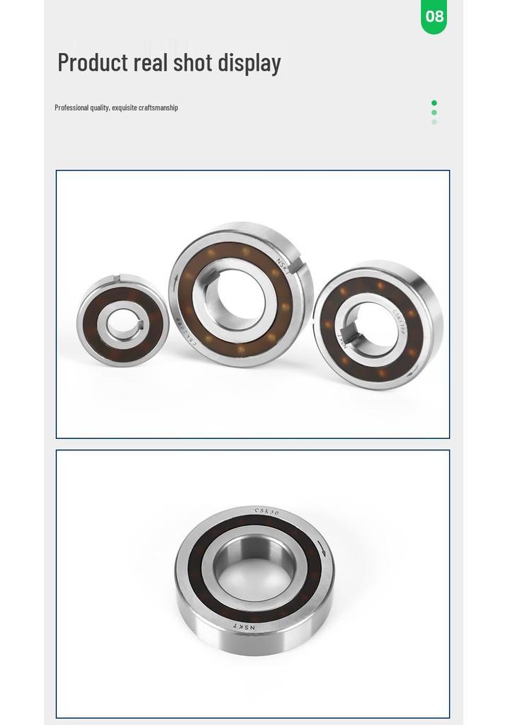 CSK8 Series One-Way Bearing with Groove (Sizes: 10-65PP)