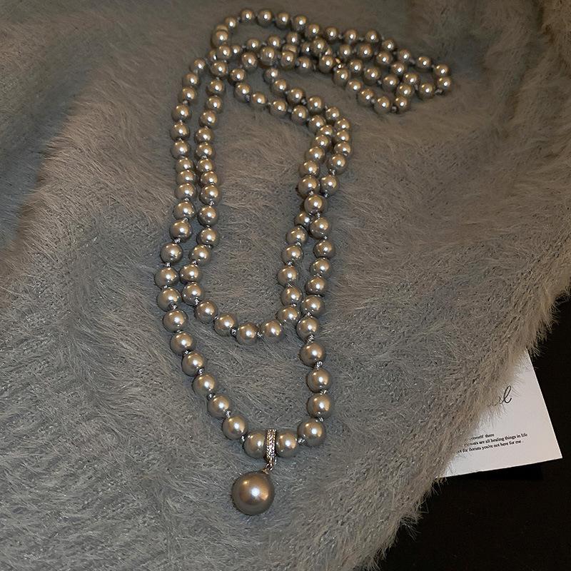 Элегантное и очень длинное ожерелье, модная и универсальная цепочка для свитера, ретро и элитный аксессуар.