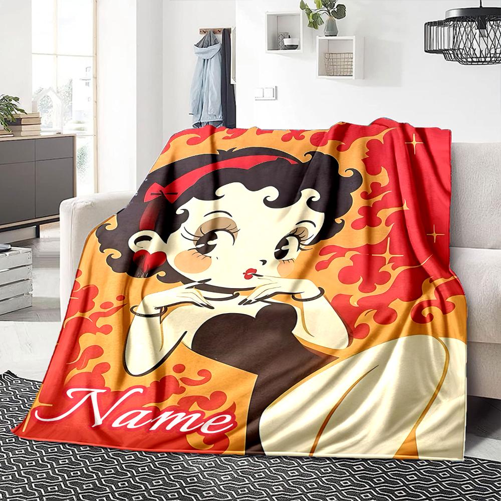 Custom Name Betty Boop Dance Party Party Blanket For Couch Bed Plush Cozy Fuzzy Blanket Super Soft Warm Blankets For Fall And Winter 09166