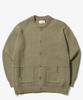 GOLDEN SUNSHINE Wool Round Neck Knit Cardigan_Green
