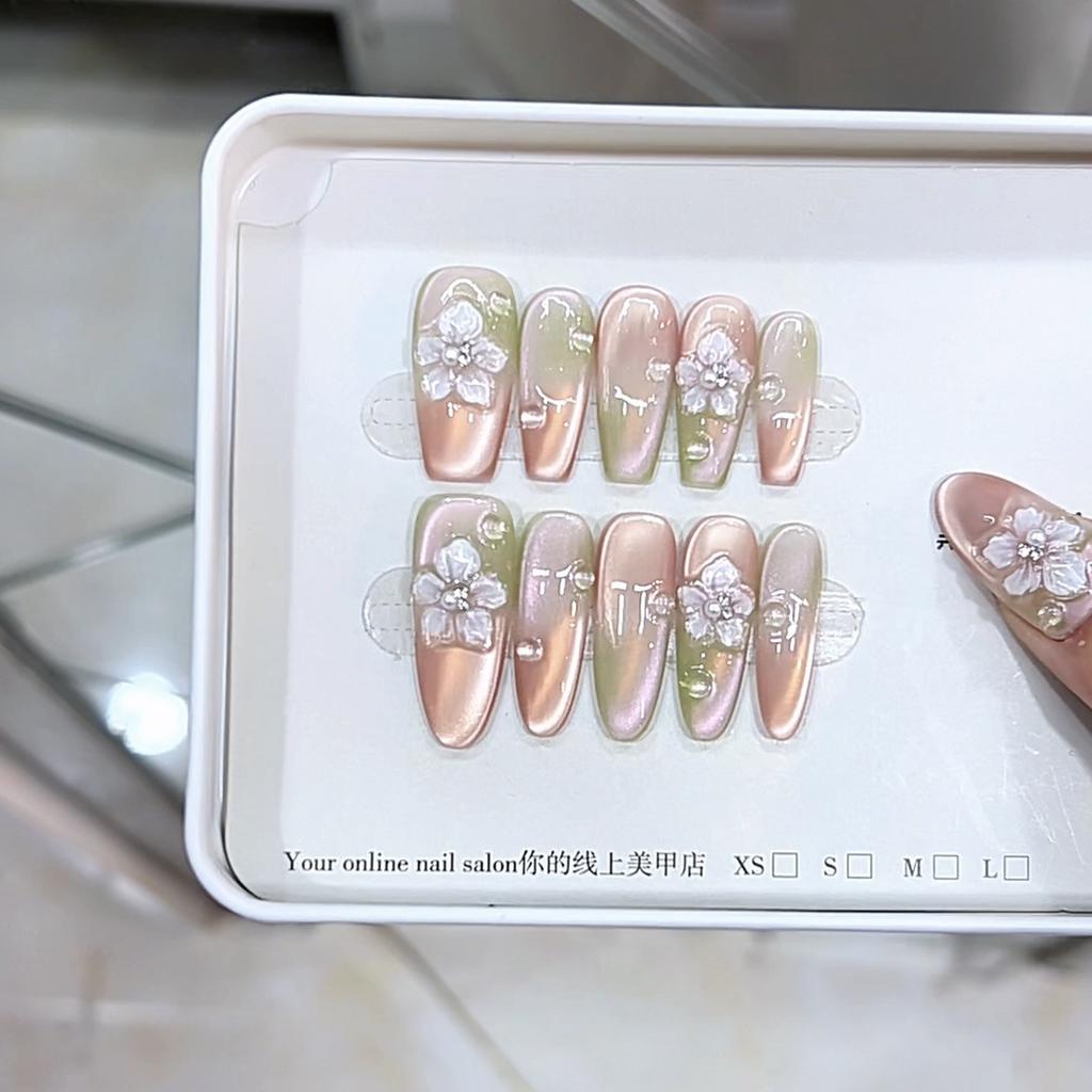 Чистый, замешанный вручную новый весенний цветок, трехмерный, с пятью лепестками, светоизмеряющий, кошачий глаз, темпераментный, ноготь