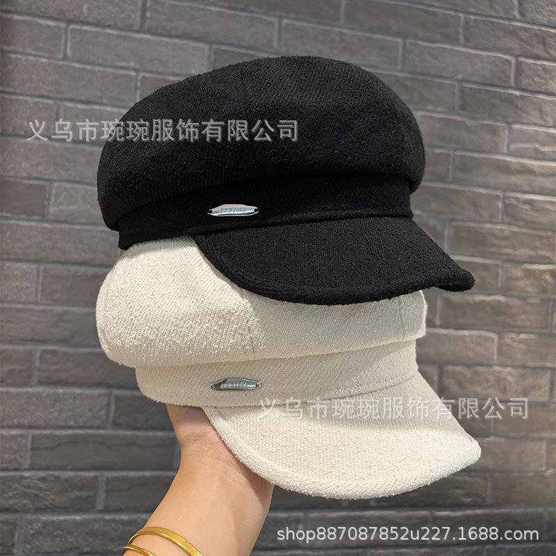 New British retro octagonal hat women's spring and autumn fashion and literature versatile newsboy hat Xiaoxiangfeng casual bud hat
