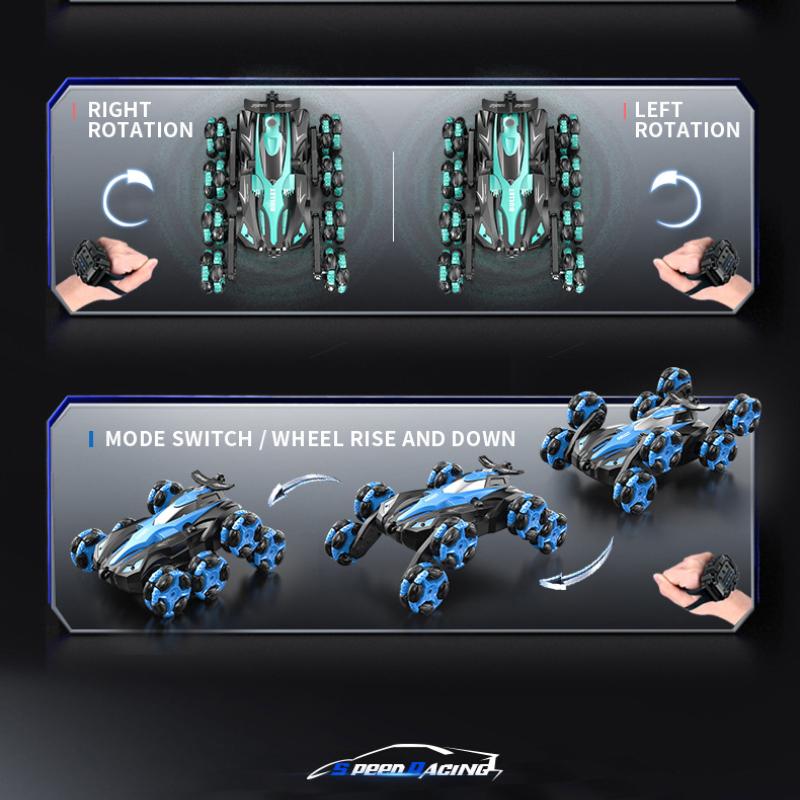 Gesture Sensing RC Stunt Car, 2.4 GHz Hand-Controlled Car for Kids, RC Car Toy with Lights Music, Off-Road 360° Rotation RC Drift Car for Boys & Girls