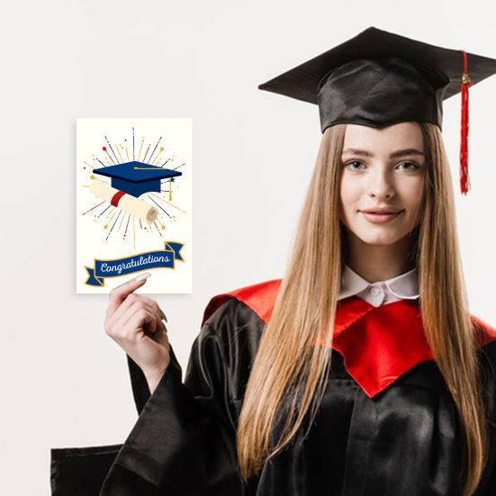 12 шт./компл. выпускные открытки с конвертами, блестящая кепка для выпускного, печать заготовок внутри поздравительных открыток, принадлежности для школьных вечеринок