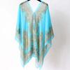 Long Sunscreen Thin Large Scarf Breathable Seaside Vacation Cloak Big Printed Flower Shawl  Beach
