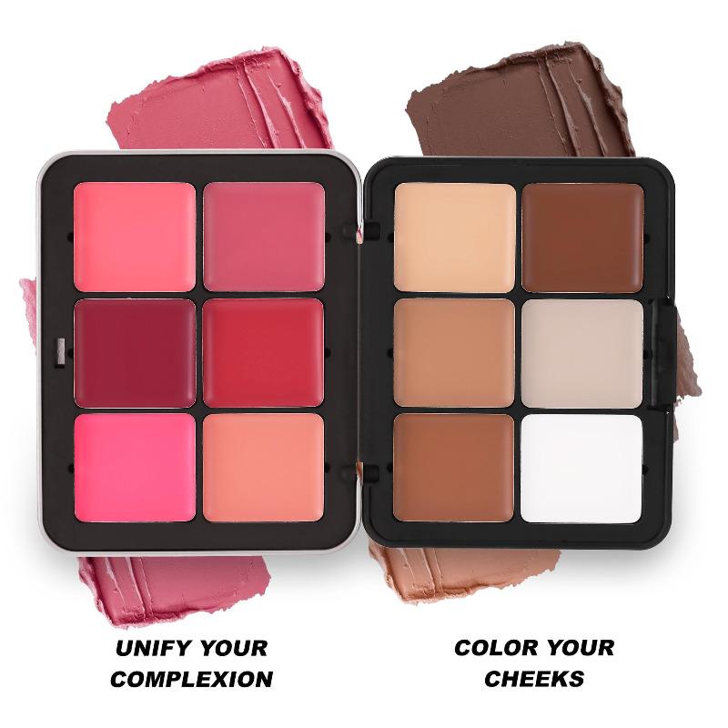 Палитра румян Blush Matte Contouring Palette из 12 цветов, водостойкая, сияющая, натуральная, универсальная, для румян