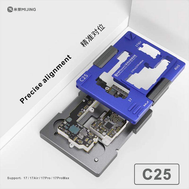 MIJING C25/C25 PRO 4in1 Motherboard Middle Layer Test Stand Precise Alignment Etching Probe for IPhone 17 Series Repair Tool Kit