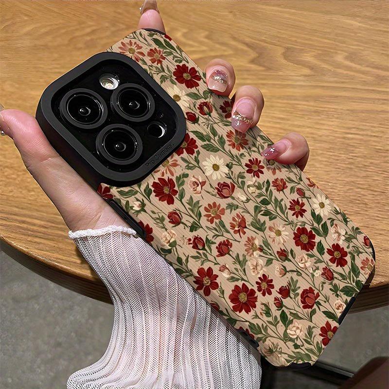 Чехол для телефона с ретро-цветочным узором, подходит для iPhone 14 13 12 11 7 8 Pro/ Max /Plus X XS XR, противоударный и защищающий от падений