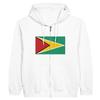 Sweat à capuche à Fermeture éclair - PIXELFORMA - Drapeau du Guyana - Blanc - Manches longues - Mixte