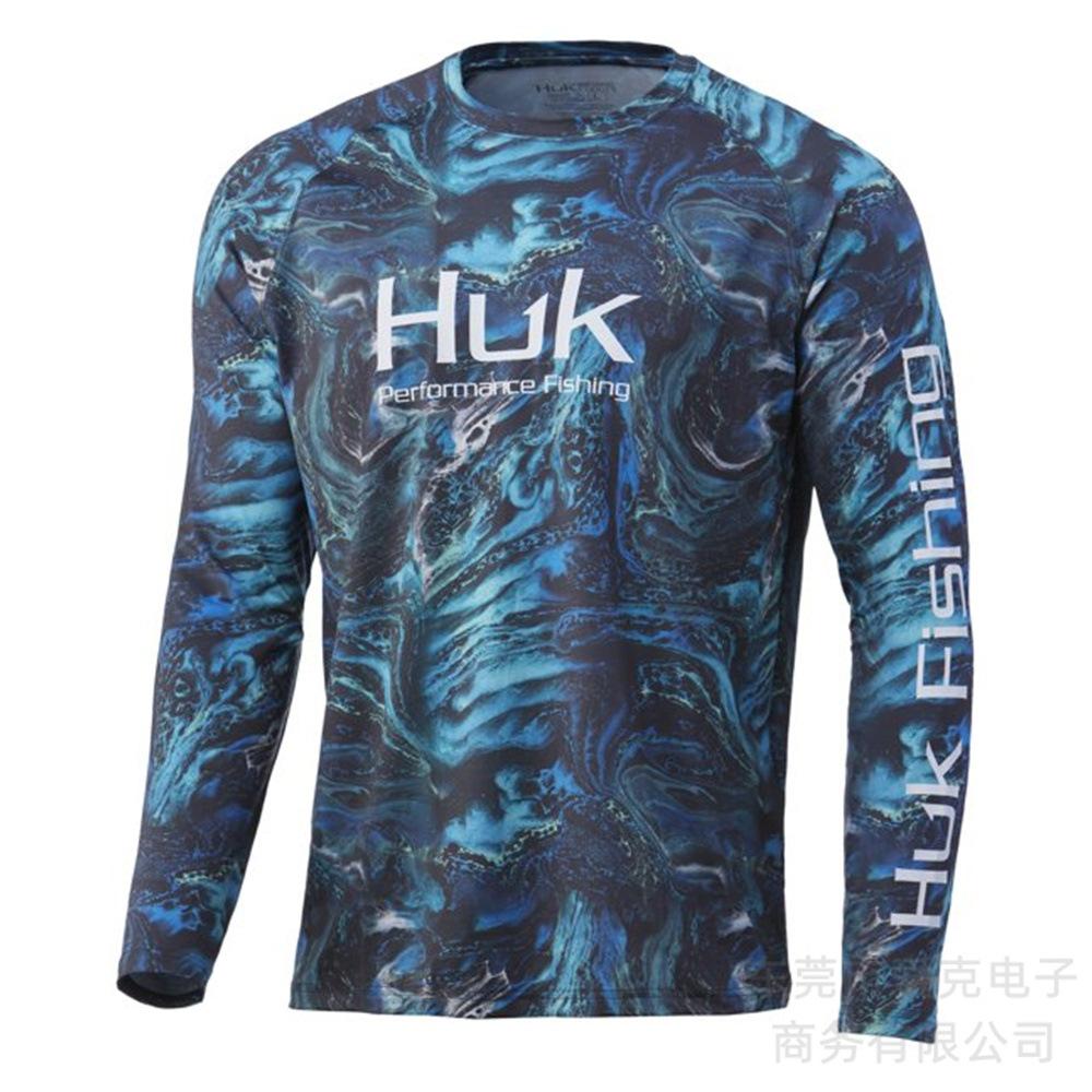 HUK fishing suit summer men's sunscreen outdoor sports fishing shirt quick-drying long-sleeved T-shirt lightweight breathable top