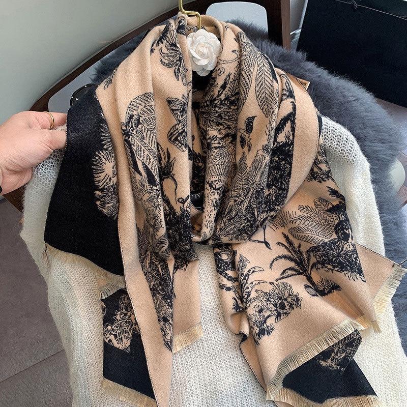 Women Scarf Cashmere Thickened Warm Shawl Office Air-conditioning Blanket