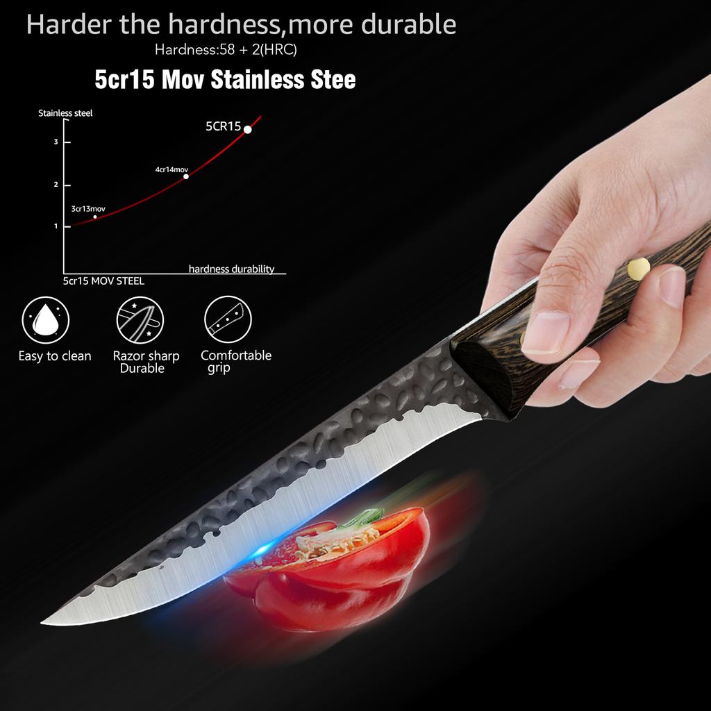 5-дюймовый кованый нож для обвалки мяса, нож для суши, нарезка, разделка, обвалка, кухонные ножи из высокоуглеродистой нержавеющей стали