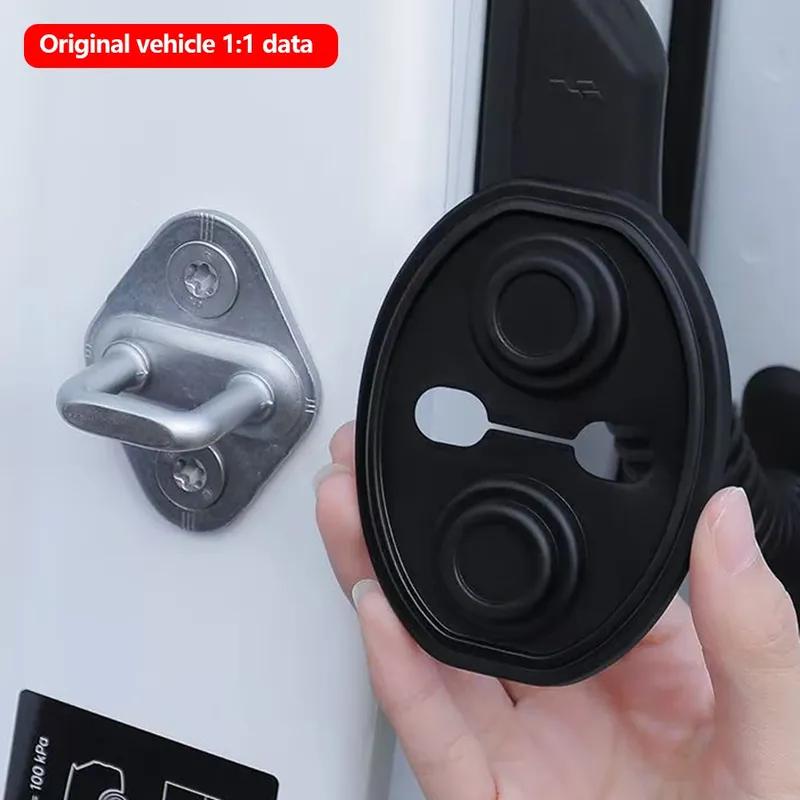 Car Door Latch Accessories Upgrade Closing Shockproof Silicone Cushion Mute Shock Absorber Protective Covers