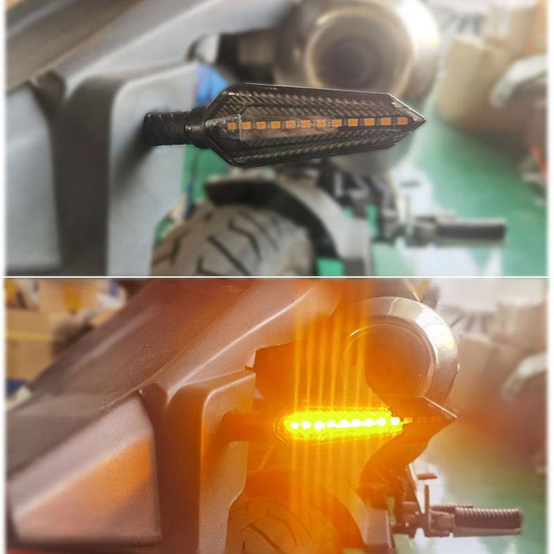E24 Motorcycle Turn Signals Flowing Turn Signal Light 12LED Turn Signal Indicator Amber Light Blinker 12V M10 Approved E-Mark 3