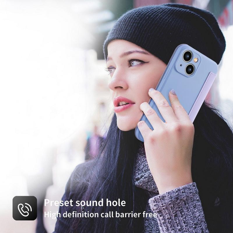 Флип-чехол из жидкого силикона и кожи с отделениями для карт для моделей iPhone