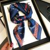 Luxury Design Chain Print Square Silk Scarf Lady Thin Neck Scarves Fashion Summer Sunscreen Headscarf For Women Bandana 70x70cm