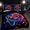 3pcs Colored GamePad Printed Bedding Set Cozy Comfortable Duvet Cover Set King Queen Twin Size Birthday Gift Bedroom Decoration