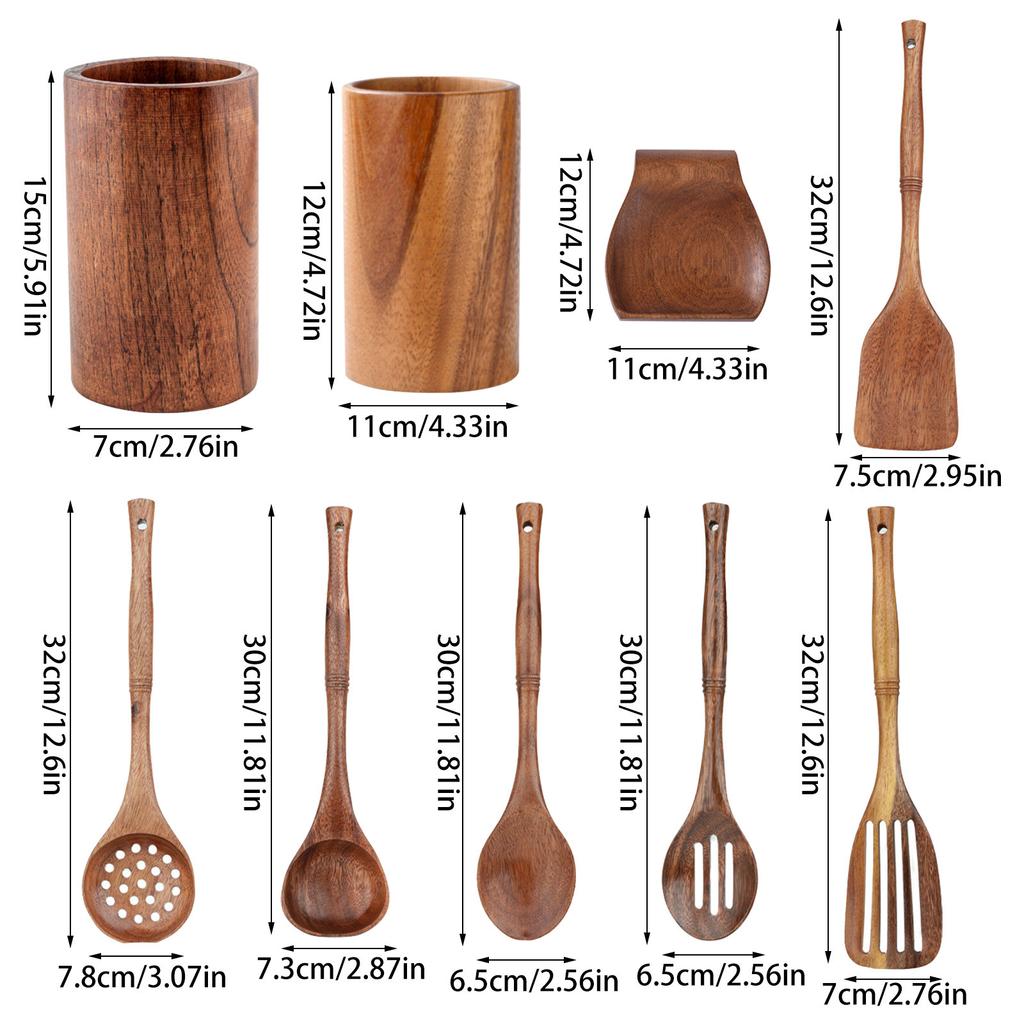 Кухонная утварь из натурального тика - удобные ложки и столовые приборы для готовки, кухонная утварь, кухонная деревянная утварь для готовки из дерева