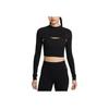 Zenvy Dri-Fit Быстросохнущий Пуловер с Длинным Рукавом Модные Женские Топы Черный HJ1862-010