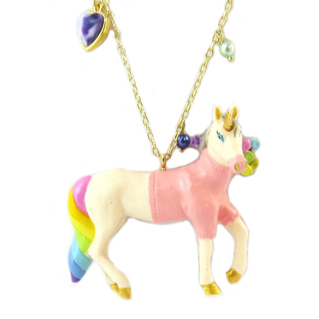 Les Trésors De Lily [P2001] - Handmade Necklace / Necklace 'Monde Merveilleux' (Unicorn) Multi-colored Gold