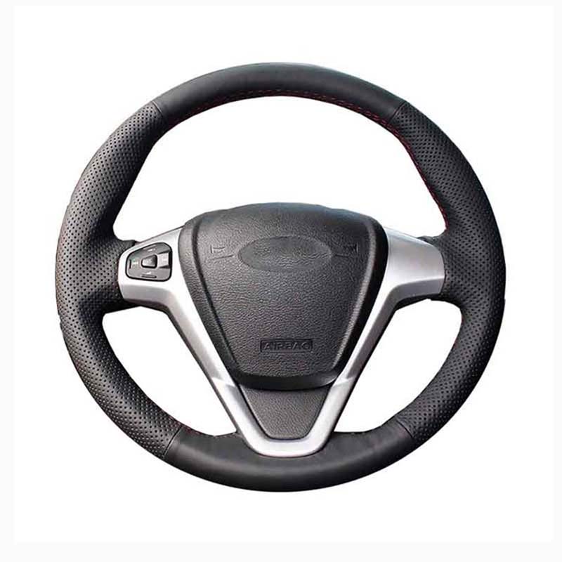 Оригинальный чехол на руль своими руками для Ford Fiesta 2008-2013 Ecosport 2013-2016, кожаная оплетка для рулевого управления