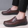 Мужская обувь больших размеров, весна и лето, новые мужские повседневные кожаные туфли, первый слой из коровьей кожи, без застежек, мягкие туфли без застежек на подошве