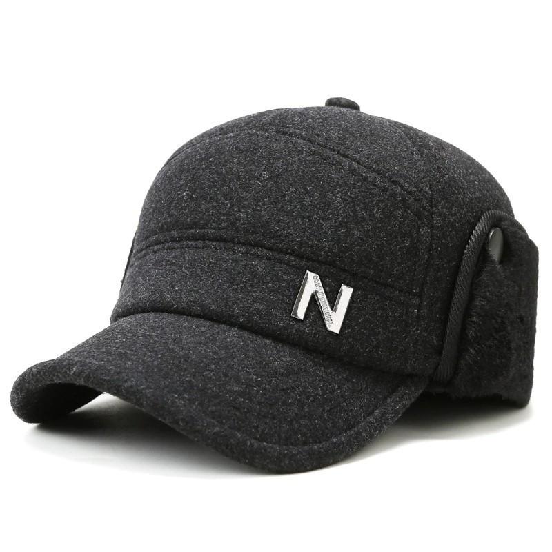 Winter middle-aged and elderly warm hat Winter elderly grandpa hat Fleece outdoor windproof ear protection Dad baseball cap Men