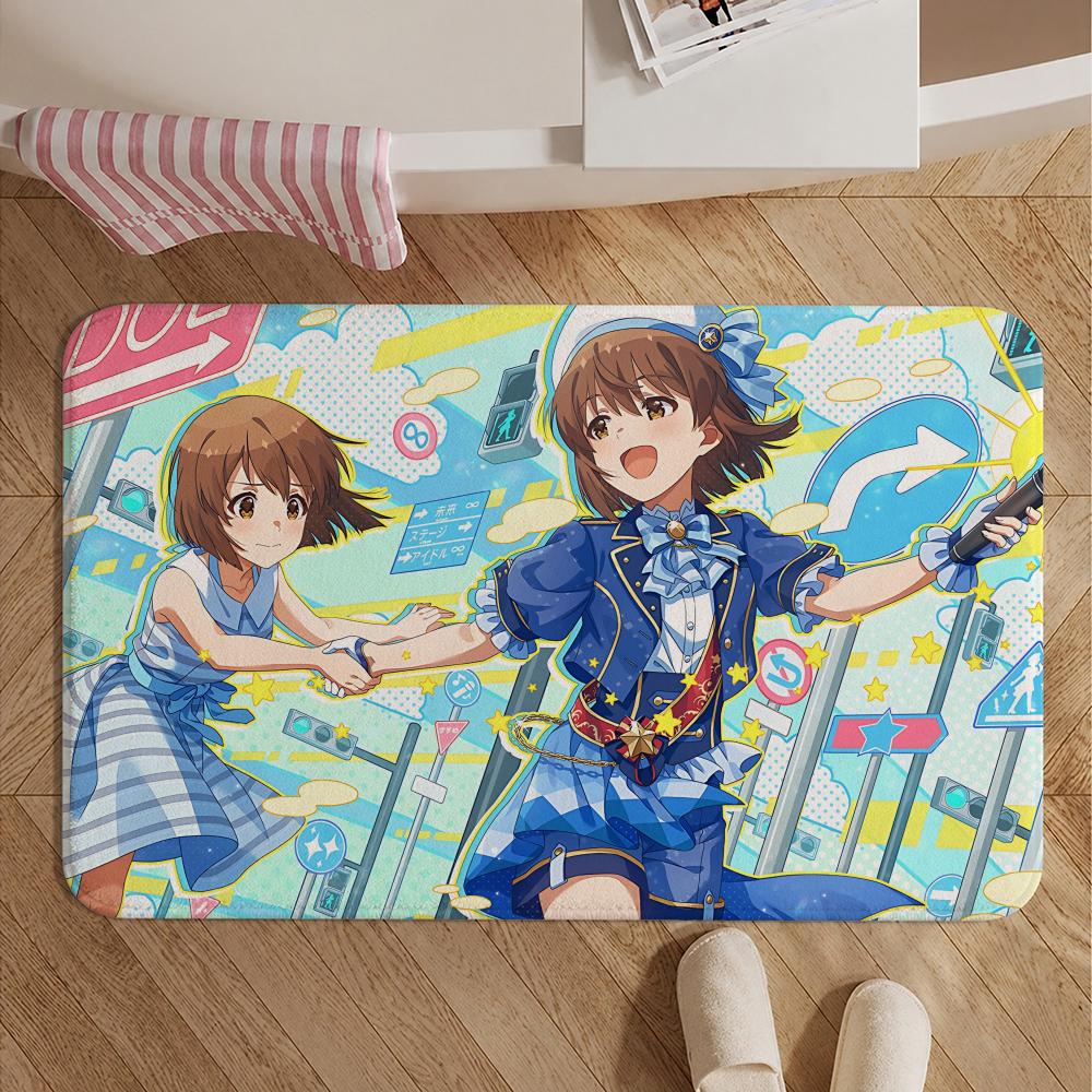 Game-THE IDOLM@STERS Floor Mat Soft Non-Slip Bath Mat, Bedside Carpet, Absorbent Doormat for Home