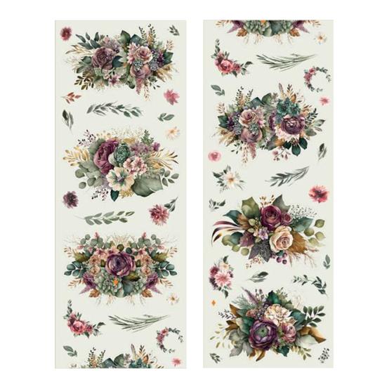 1 рулон ПЭТ-ленты с цветами, наклейки, водонепроницаемые, для предварительной резки, съемные, многоразовые, «сделай сам», журнал, скрапбукинг, молочный блокнот, планировщик, декоративная лента, наклейка