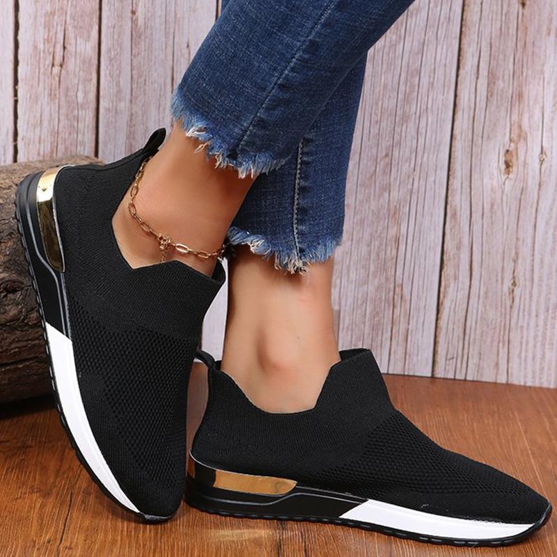 Модная обувь Женские кроссовки Прогулочная обувь для женщин Плоские женские кроссовки Легкие повседневные кроссовки на платформе Slip On Tenis Feminino
