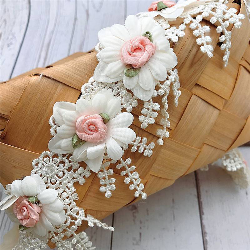 Вышитая кружевная лента с отделкой «сделай сам», ткань с цветком розы, роскошное свадебное платье, швейные аксессуары, 1 ярд