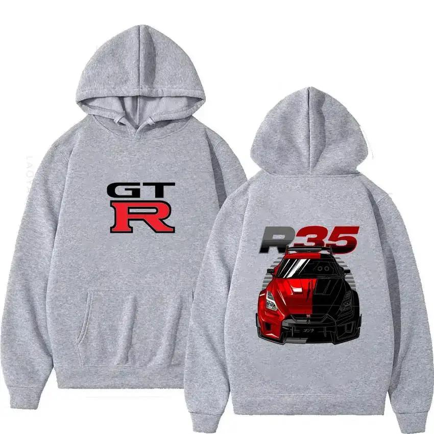 The first letter D GTR R35 streetwear hoodie, Japanese car sports hoodie, sweatshirt, men's clothing, Harajuku street pullover