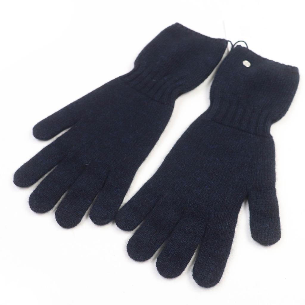 Pristine HERMES gloves Serie Metal Knit Navy cashmere Women S Used