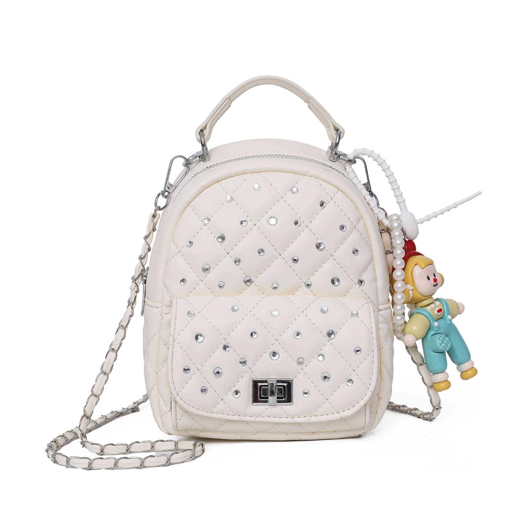 Рюкзак Xiaoxiangfeng женский 2025 новый модный ромбовидная сумка-цепочка универсальный дорожный маленький рюкзак