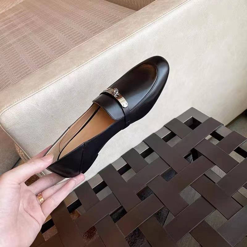 Женские туфли на плоской подошве, одинарные, весенне-осенние, туфли Дуду из натуральной кожи, ленивые, на одной педали, маленькие кожаные туфли, милые, студенческие