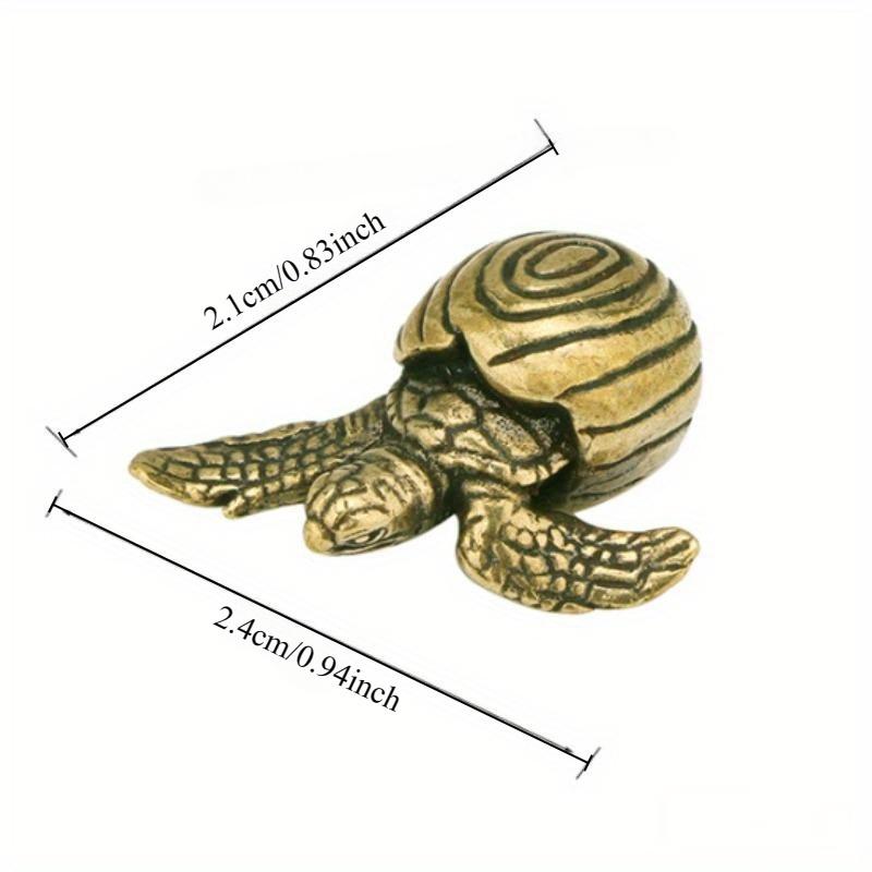 Статуэтка морской черепахи из цельной латуни, миниатюрная, для чая, домашнего животного, настольное маленькое украшение, украшение для дома, аксессуары, подарки