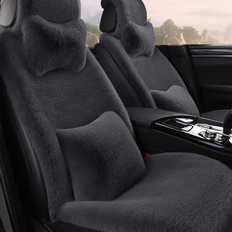 Универсальная плюшевая подушка на автомобильное сиденье: Толстый, Теплый Зимний Чехол из Кроличьего Меха