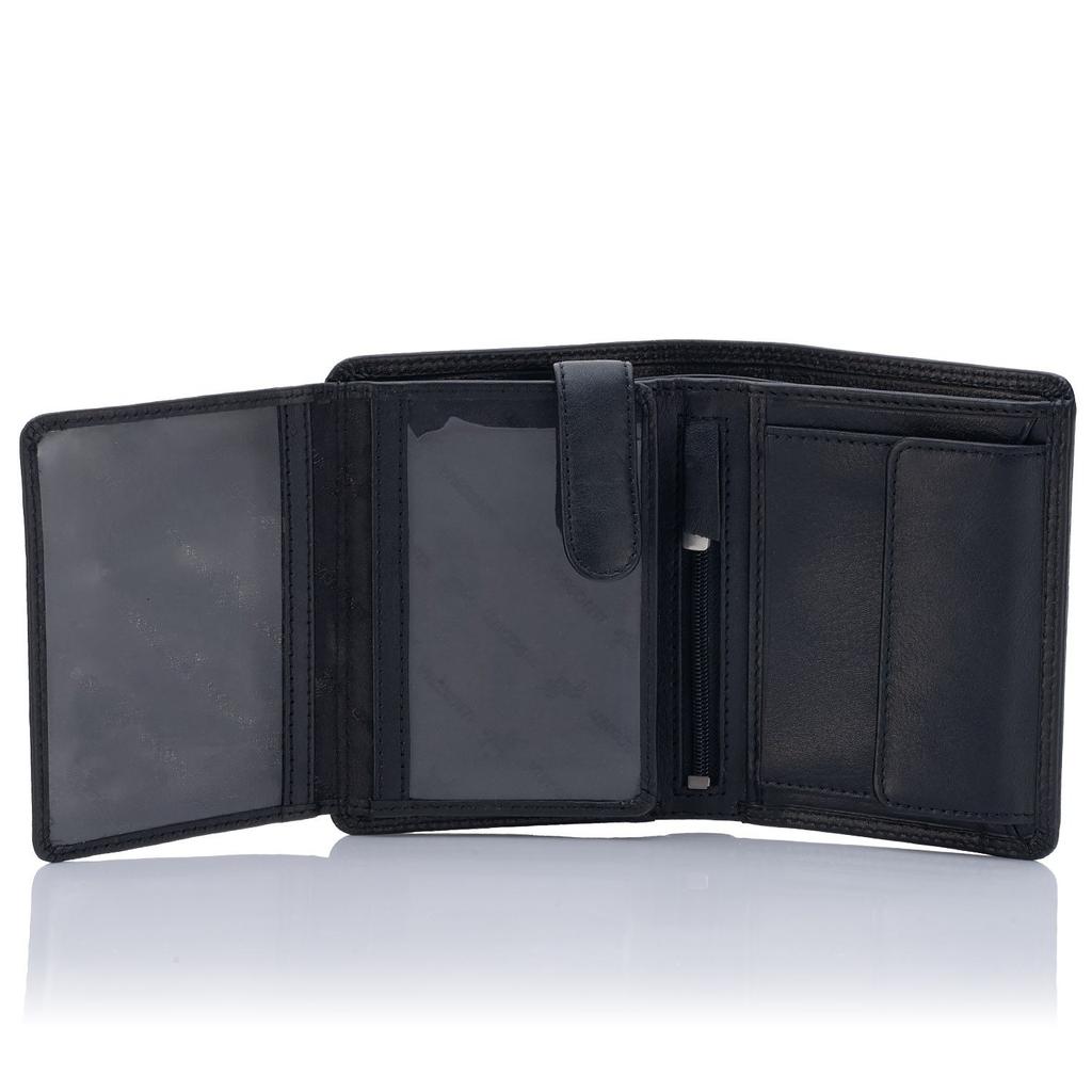 Visconti Heritage Ht-11 Vertical Leather Men' Wallet - Black