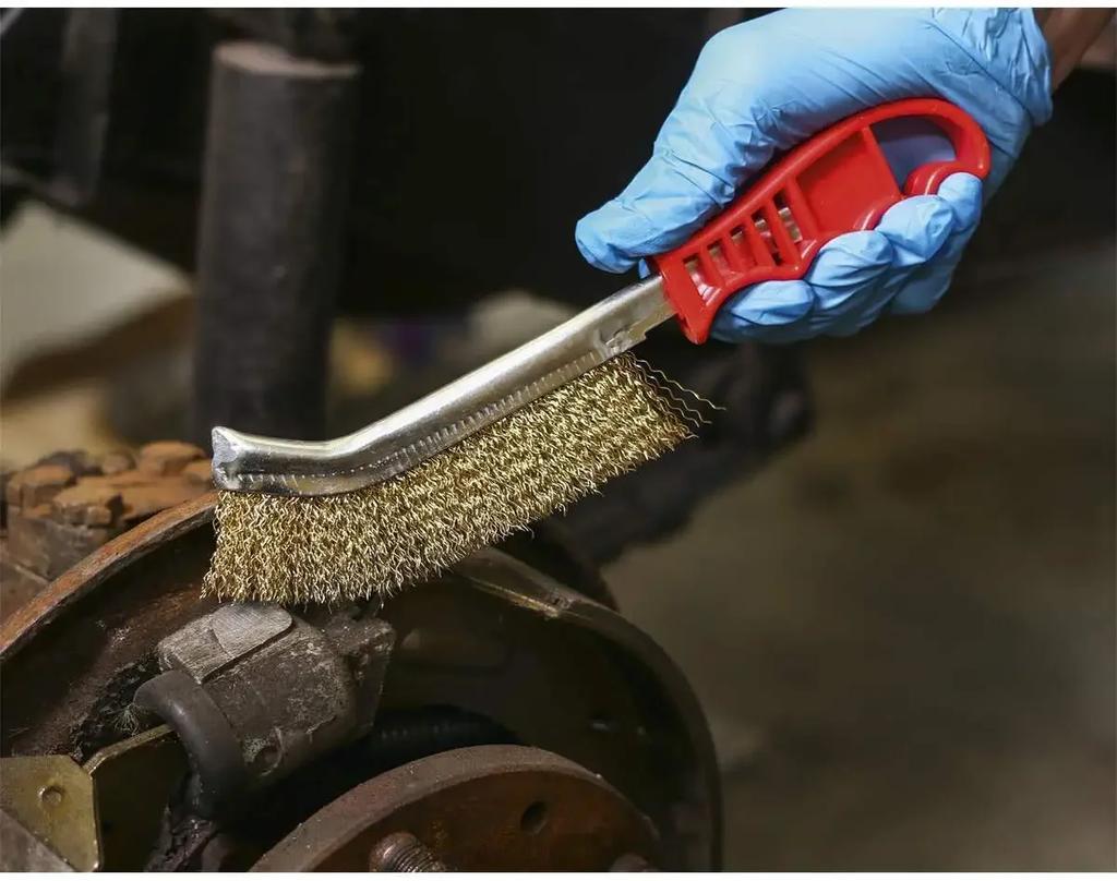 Щетка из стальной проволоки/деревянная металлическая роликовая щетка для удаления ржавчины, полировка, щетка для чистки барбекю, подходит для чистки решеток для барбекю