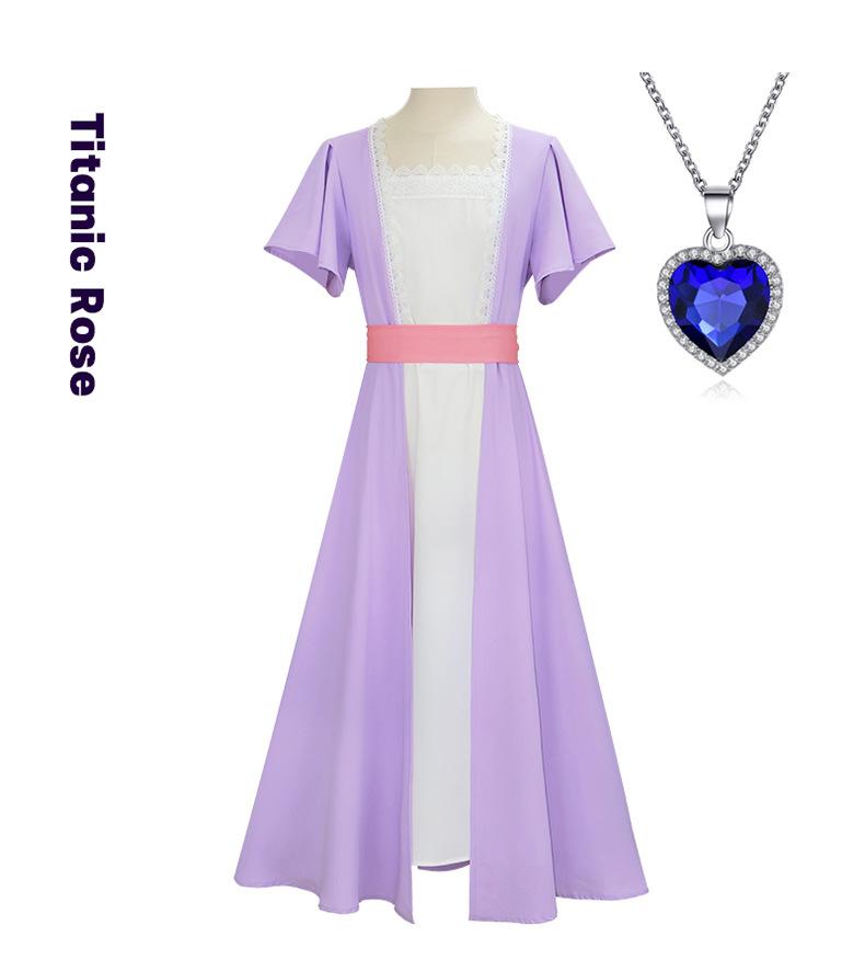 Anime Figures Rose Costume Tea Party Cosplay Costume Light Purple Elegance Halloween Carnival Party Adult Dress For Woman