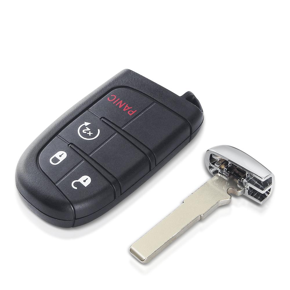 KEYYOU 2/3/4/5BTN Car Smart Key Case Shell For Jeep Grand Cherokee Dodge Ram 1500 Journey Charger Dart Challenger Durango AMZ1