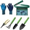 6 шт./компл. набор садовых инструментов, секаторы для фруктовых деревьев, инструмент для копания, прополки, грабли, нож, острая лопата с сумкой-органайзером