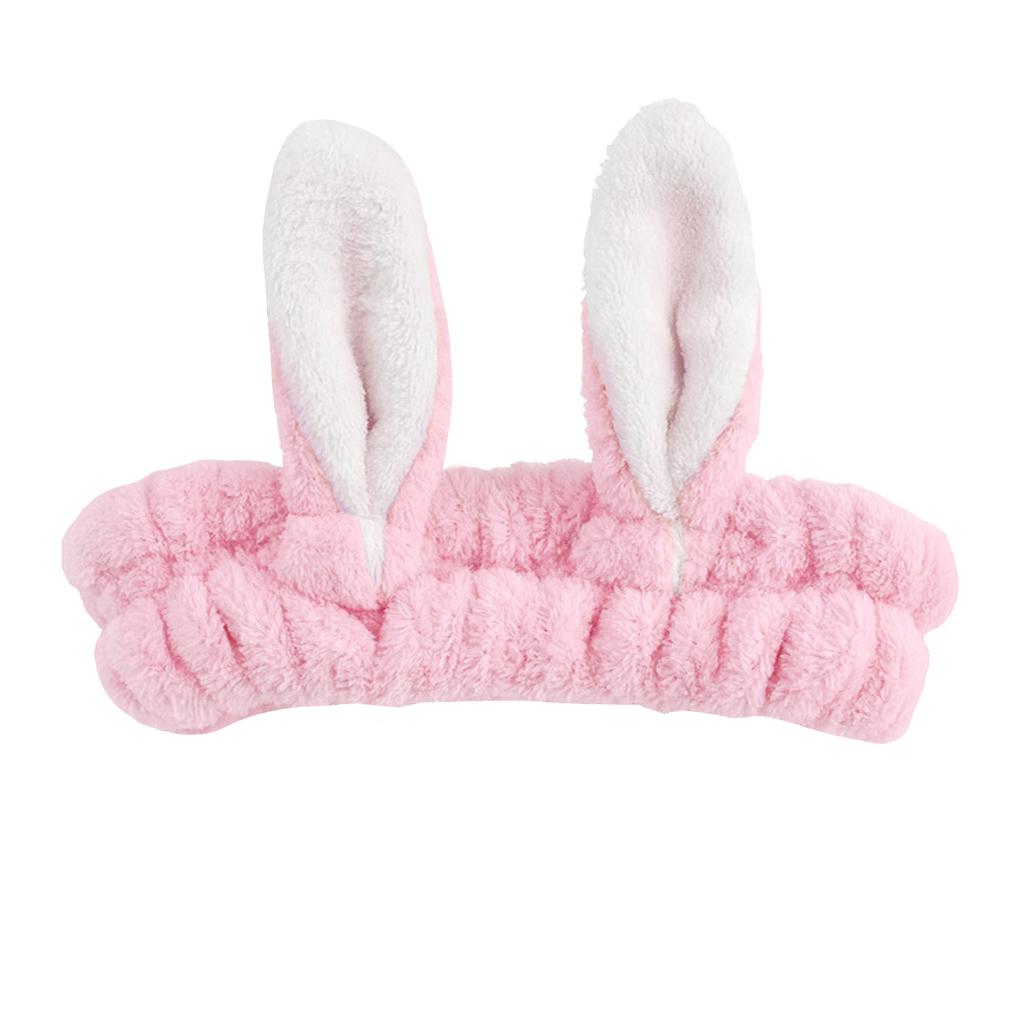 Плюшевая повязка на голову с ушками для женщин для умывания, макияжа, волос, петля, мягкая эластичная повязка для душа