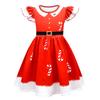 New Christmas Cosplay Children's Performance Dress Flying Sleeves Fashionable Cute Comfortable Casual Fun Striped Children Dress