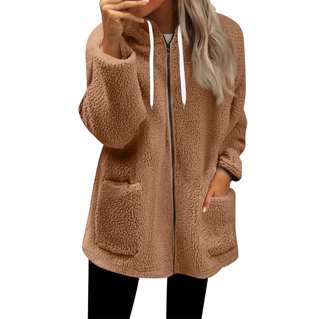 Women's Zip Up Hoodies Oversized Fleece Long Pullover Hooded Sweatshirts Casual Long Sleeve Fall Hoodie Jacket