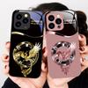 Круглый Феникс Золотой Чехол для iPhone 16 Plus 15 14 13 12 Mini 11 Pro Max X XS XR 7 8 Plus 2022 Закаленное Стекло