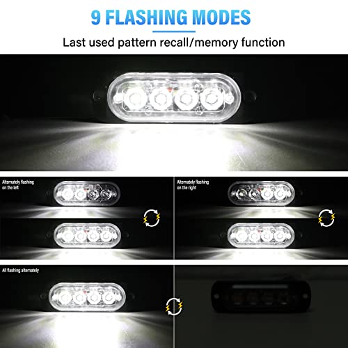 RIGIDON 2 шт. 8,5 см стробоскопический светодиодный фонарь 12 Вт 12-24 В 4 светодиода аварийный стробоскопический фонарь аварийная лампа идеально подходит для грузовика мигающий фонарь (белый)