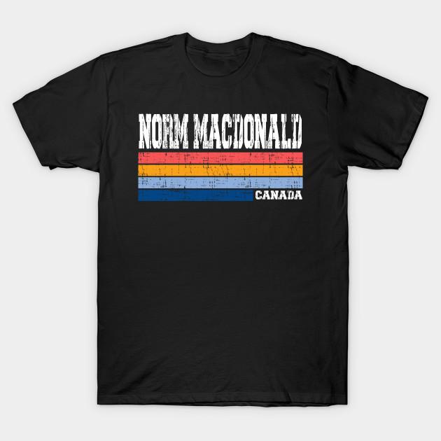 Asian Size Men Black Print T-shirt Norm Macdonald // Retro Style No-Cut Heat Transfer Print Cotton Tshirt