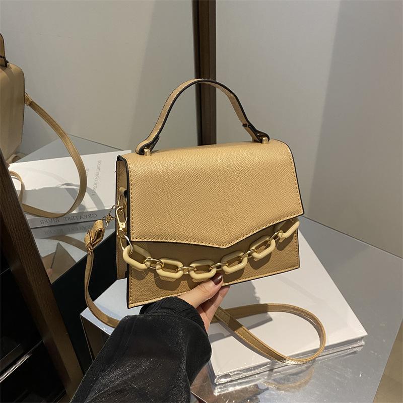 Модная сумка-сумка для женщин, новая, конфетного цвета, маленькая, свежая, сумка через плечо, простая, с цепочкой, маленькая, квадратная сумка